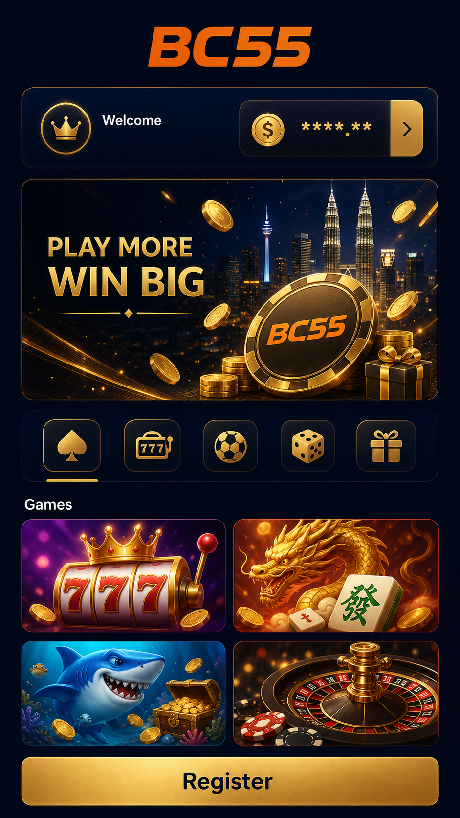 BC55 mobile interface